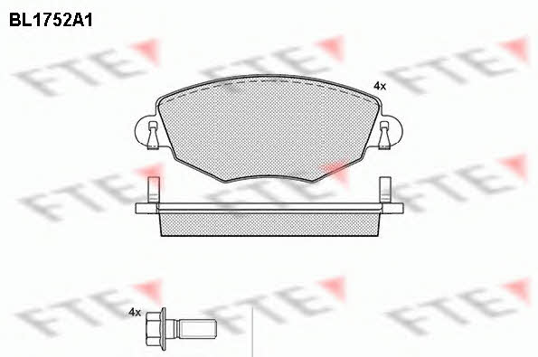 FTE BL1752A1 Brake Pad Set, disc brake BL1752A1