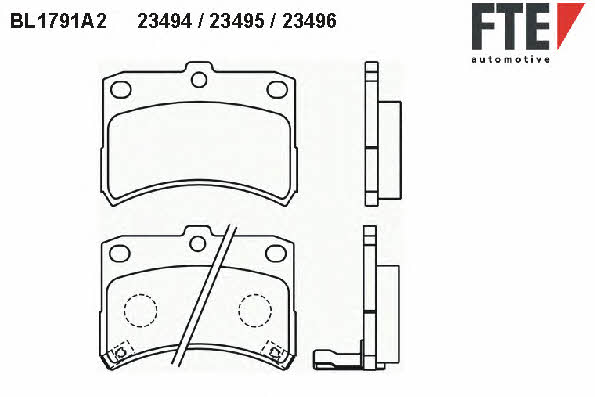 FTE BL1791A2 Brake Pad Set, disc brake BL1791A2