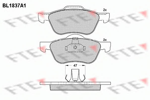 FTE BL1837A1 Brake Pad Set, disc brake BL1837A1