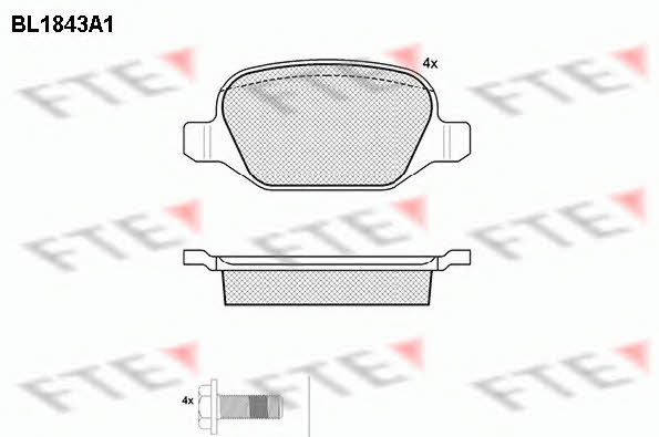 FTE BL1843A1 Brake Pad Set, disc brake BL1843A1