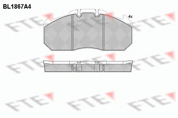 FTE BL1867A4 Brake Pad Set, disc brake BL1867A4