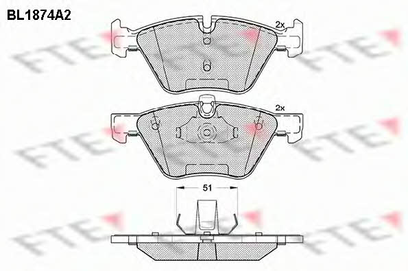 FTE BL1874A2 Brake Pad Set, disc brake BL1874A2