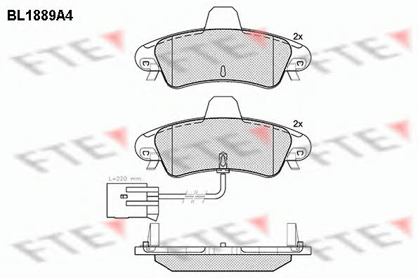 FTE BL1889A4 Brake Pad Set, disc brake BL1889A4