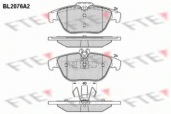 FTE BL2076A2 Brake Pad Set, disc brake BL2076A2