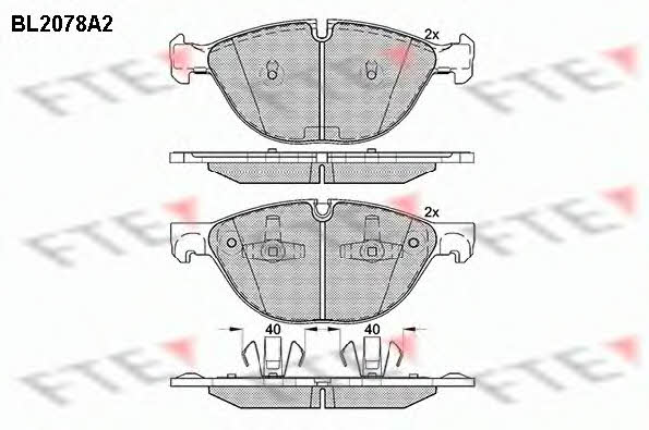 FTE BL2078A2 Brake Pad Set, disc brake BL2078A2