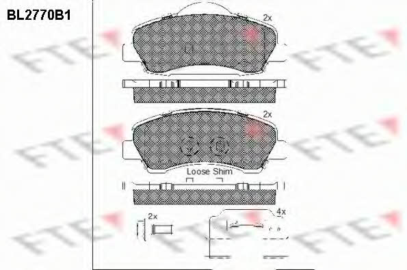 FTE BL2770B1 Brake Pad Set, disc brake BL2770B1