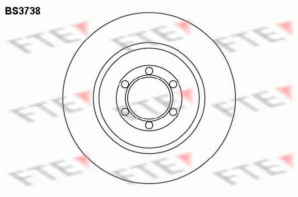 FTE BS3738 Rear brake disc, non-ventilated BS3738