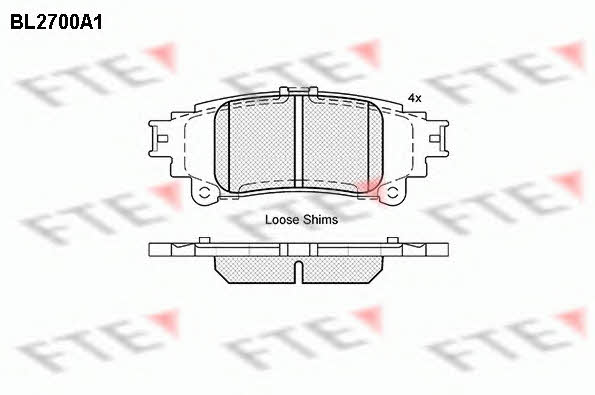 FTE BL2700A1 Brake Pad Set, disc brake BL2700A1