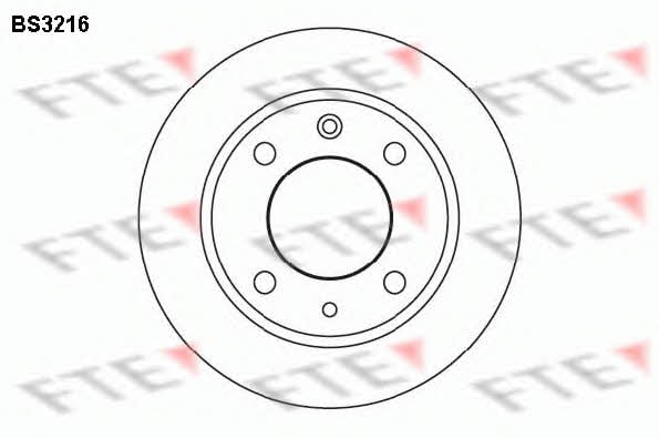 FTE BS3216 Rear brake disc, non-ventilated BS3216