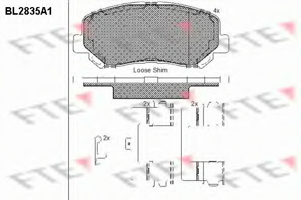 FTE BL2835A1 Brake Pad Set, disc brake BL2835A1