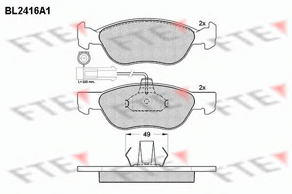 FTE BL2416A1 Brake Pad Set, disc brake BL2416A1