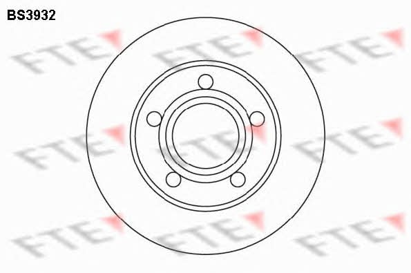 FTE BS3932 Rear brake disc, non-ventilated BS3932