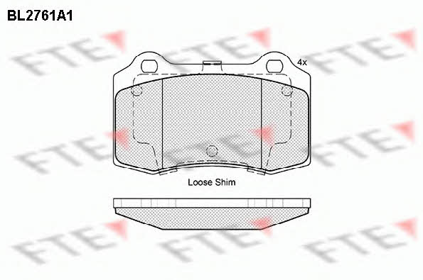 FTE BL2761A1 Brake Pad Set, disc brake BL2761A1