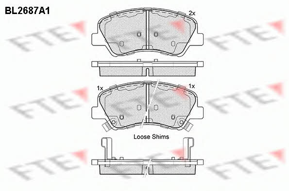 FTE BL2687A1 Brake Pad Set, disc brake BL2687A1