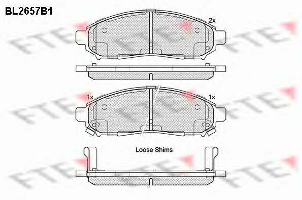 FTE BL2657B1 Brake Pad Set, disc brake BL2657B1