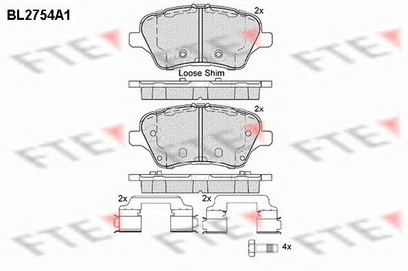 FTE BL2754A1 Brake Pad Set, disc brake BL2754A1