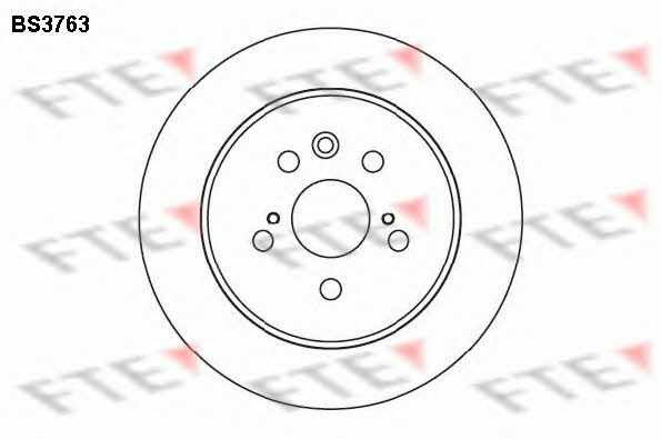 FTE BS3763 Rear brake disc, non-ventilated BS3763