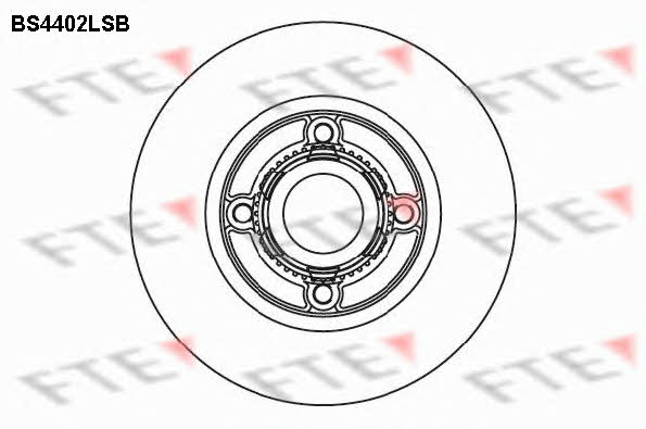 FTE BS4402LSB Rear brake disc, non-ventilated BS4402LSB