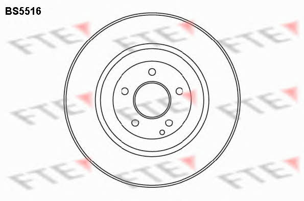 FTE BS5516 Front brake disc ventilated BS5516