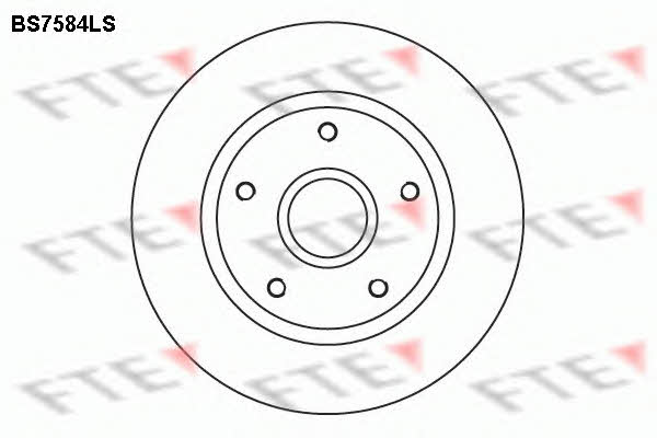 FTE BS7584LS Rear brake disc, non-ventilated BS7584LS
