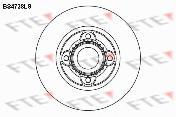 FTE BS4738LS Rear brake disc, non-ventilated BS4738LS