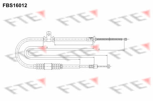 FTE FBS16012 Parking brake cable left FBS16012