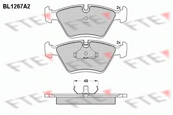 FTE BL1267A2 Brake Pad Set, disc brake BL1267A2