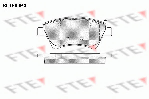 FTE BL1900B3 Brake Pad Set, disc brake BL1900B3