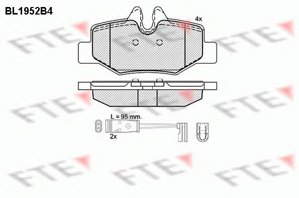 FTE BL1952B4 Brake Pad Set, disc brake BL1952B4