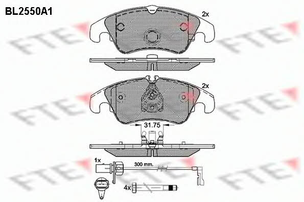 FTE BL2550A1 Brake Pad Set, disc brake BL2550A1