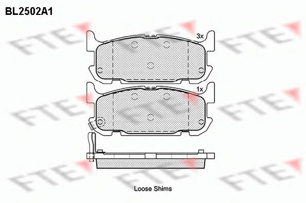 FTE BL2502A1 Brake Pad Set, disc brake BL2502A1
