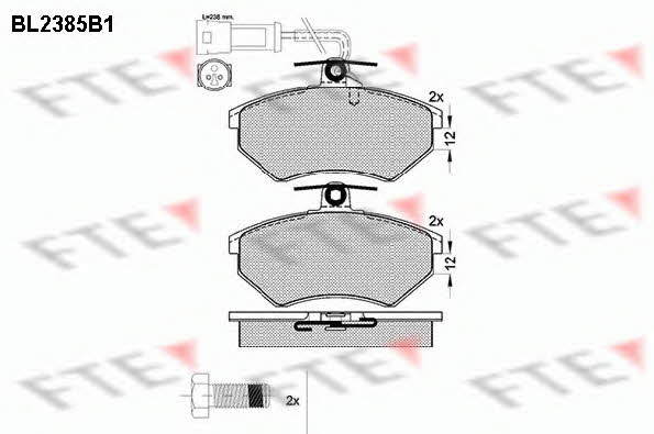 FTE BL2385B1 Brake Pad Set, disc brake BL2385B1