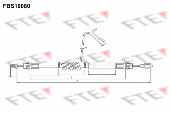 FTE FBS10080 Cable Pull, parking brake FBS10080