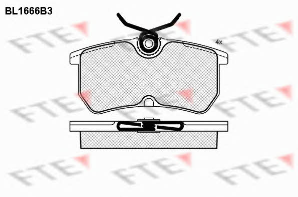 FTE BL1666B3 Brake Pad Set, disc brake BL1666B3