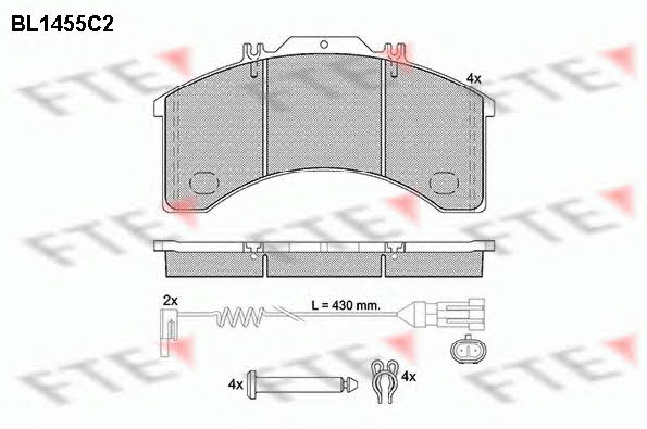 FTE BL1455C2 Brake Pad Set, disc brake BL1455C2