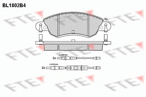 FTE BL1802B4 Brake Pad Set, disc brake BL1802B4