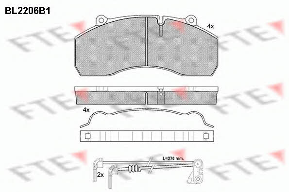 FTE BL2206B1 Brake Pad Set, disc brake BL2206B1