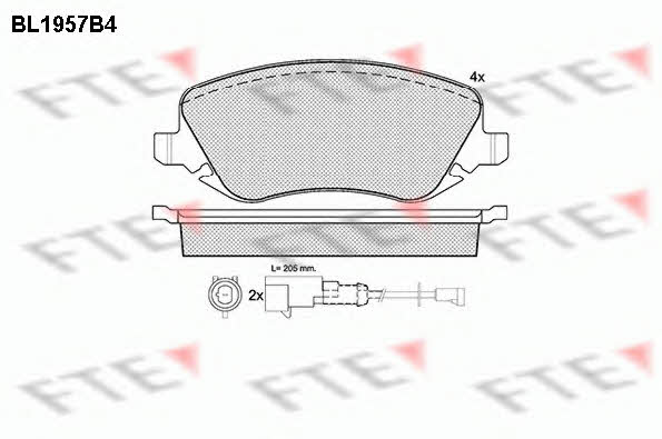 FTE BL1957B4 Brake Pad Set, disc brake BL1957B4