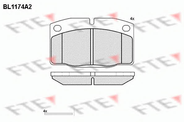 FTE BL1174A2 Brake Pad Set, disc brake BL1174A2