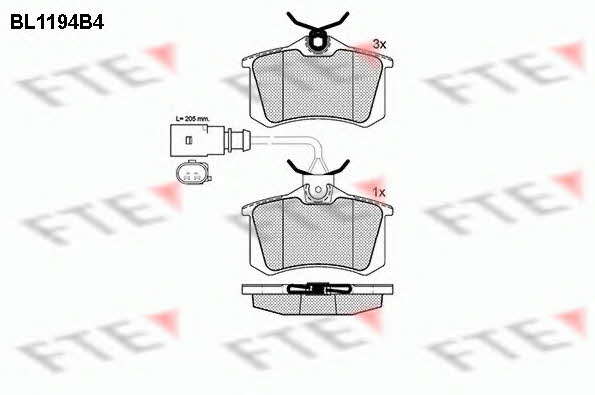 FTE BL1194B4 Brake Pad Set, disc brake BL1194B4