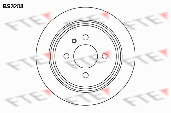 FTE BS3288 Rear brake disc, non-ventilated BS3288
