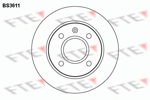 FTE BS3611 Unventilated front brake disc BS3611