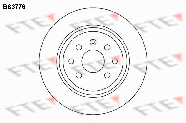 FTE BS3776 Rear brake disc, non-ventilated BS3776