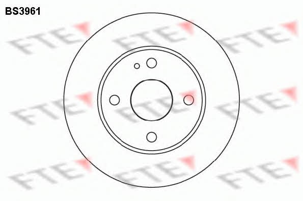 FTE BS3961 Rear brake disc, non-ventilated BS3961