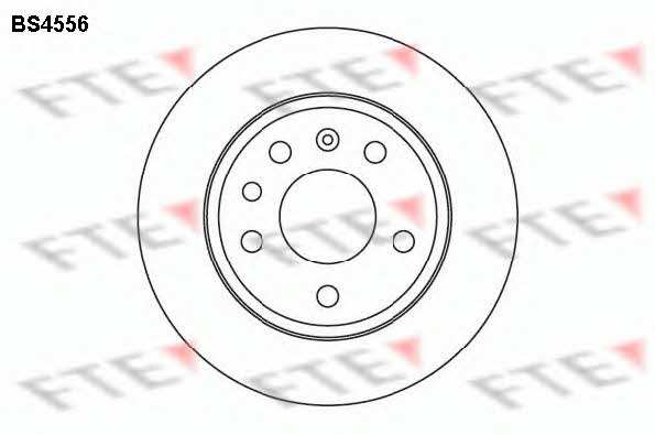FTE BS4556 Rear brake disc, non-ventilated BS4556