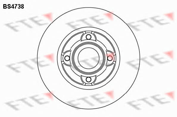 FTE BS4738 Rear brake disc, non-ventilated BS4738