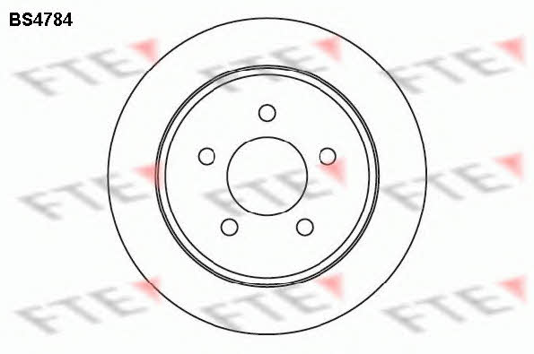 FTE BS4784 Rear brake disc, non-ventilated BS4784