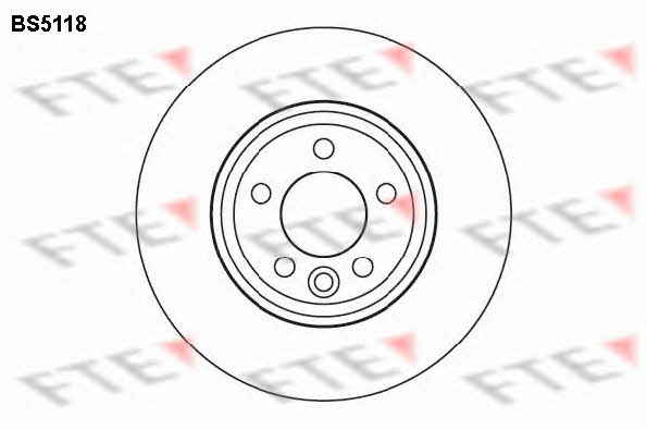 FTE BS5118 Front brake disc ventilated BS5118