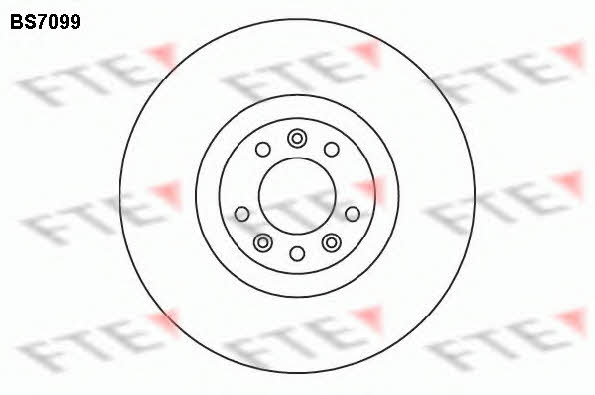 FTE BS7099 Front brake disc ventilated BS7099