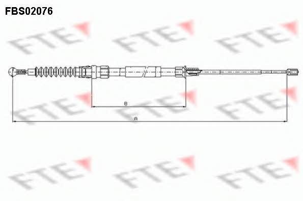 FTE FBS02076 Parking brake cable, right FBS02076